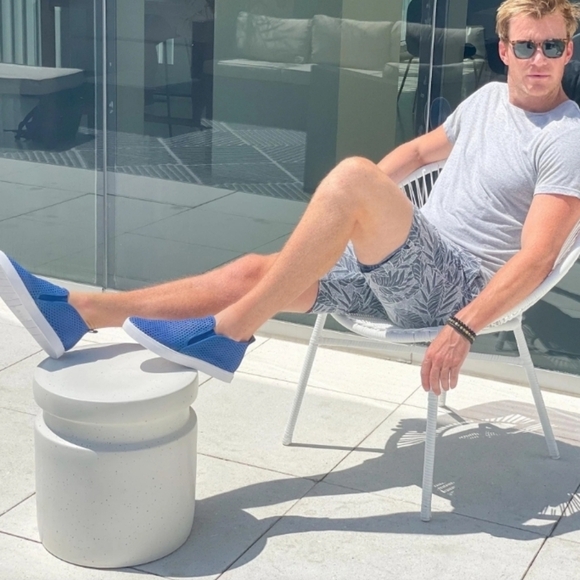 Jibs Unisex Mid Rise Galaxy Blue Slip-on Perforated Leather Odor Free Handmade - Picture 10 of 16